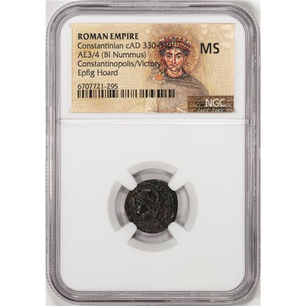cAD 330-340 Roman Empire Constantinian AE3/4 Bi Nummus Ancient Coin NGC MS