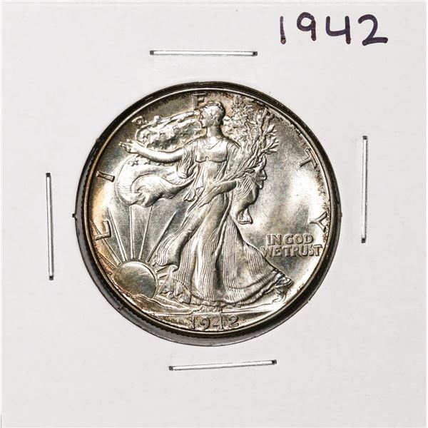 1942 Walking Liberty Half Dollar Coin Amazing Toning