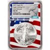 Image 1 : 2021 Type 2 $1 American Silver Eagle Coin NGC MS70 Early Releases Flag Core