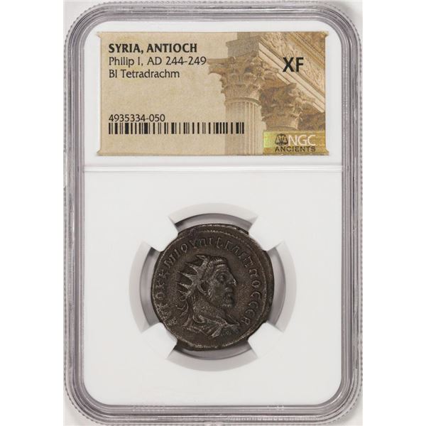 AD 244-249 Syria Antioch Philip I Bi Tetradrachm Ancient Coin NGC XF