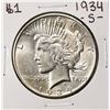 Image 1 : 1934-S $1 Peace Silver Dollar Coin