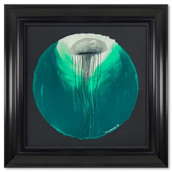 Wyland "Green Jellyfish Float" Original Watercolor on Paper