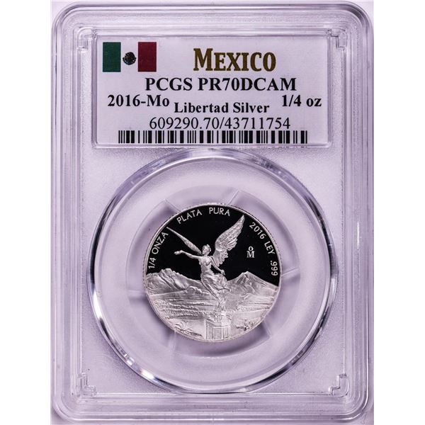 2016-Mo Mexico Proof 1/4 oz Silver Libertad Coin PCGS PR70DCAM