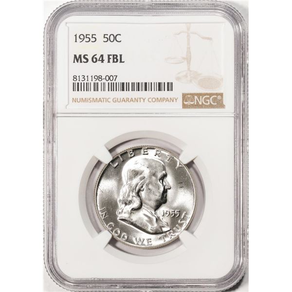 1955 Franklin Half Dollar Coin NGC MS64FBL