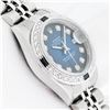 Image 9 : Rolex Ladies Stainless Steel Blue Vignette Sapphire and Diamond Datejust Wristwatch