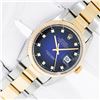 Image 2 : Rolex Mens Two Tone Blue Vignette Diamond Datejust Wristwatch