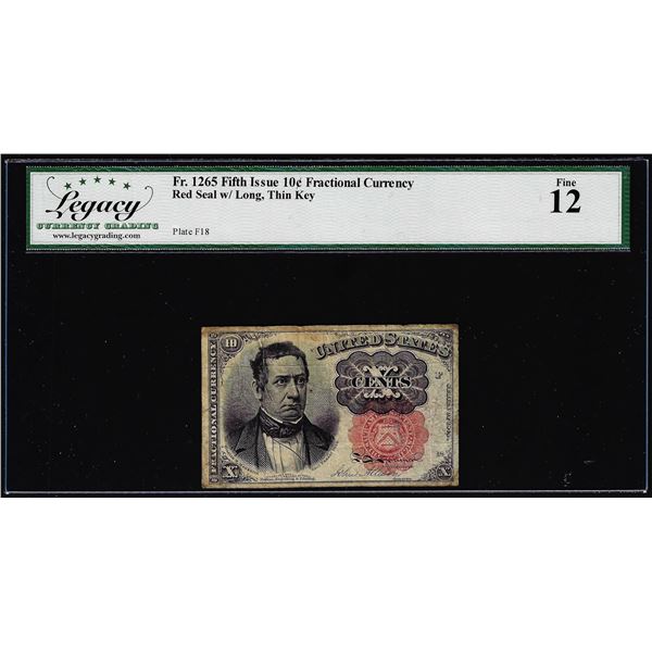 1874 Fifth Issue 10 Cents Fractional Currency Note Fr.1265 Legacy Fine 12