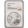 Image 1 : 2005 $1 American Silver Eagle Coin NGC MS70