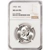 Image 1 : 1955 Franklin Half Dollar Coin NGC MS64FBL