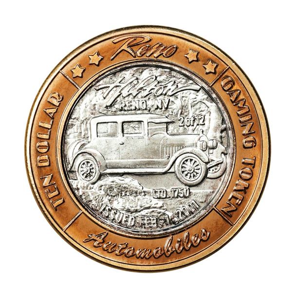 .999 Silver Hilton Reno Nevada $10 Casino Limited Edition Gaming Token