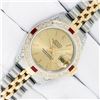 Image 2 : Rolex Ladies Two Tone Champagne Ruby and Diamond Datejust Wristwatch