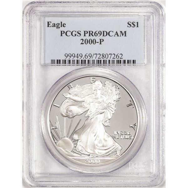 2000-P $1 Proof American Silver Eagle Coin PCGS PR69DCAM