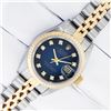 Image 3 : Rolex Ladies Two Tone Blue Vignette Diamond Datejust Wristwatch