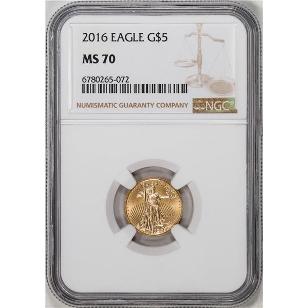 2016 $5 American Gold Eagle Coin NGC MS70