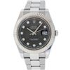 Image 1 : Rolex Mens Stainless Steel Rhodium Diamond Datejust 2 Wristwatch