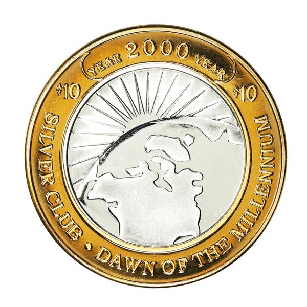 .999 Silver Club Casino Sparks, Nevada $10 Limited Edition Casino Gaming Token