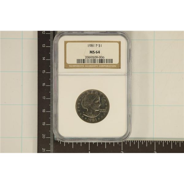 1981-P SBA DOLLAR NGC MS64