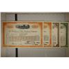 Image 2 : 4 ASSORTED VINTAGE RAILROAD STOCK CERTIFICATES