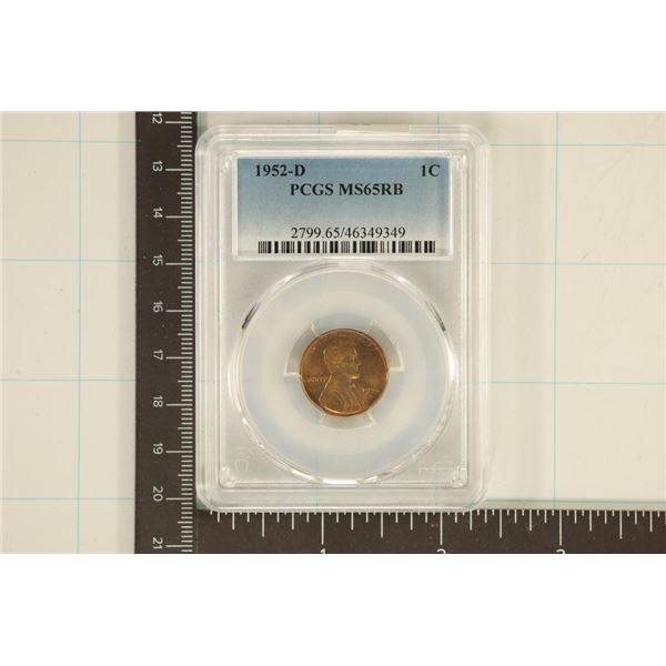 1952-D LINCOLN CENT PCGS MS65RB