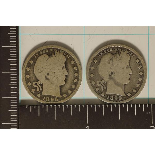 1896 & 1899 SILVER BARBER QUARTERS