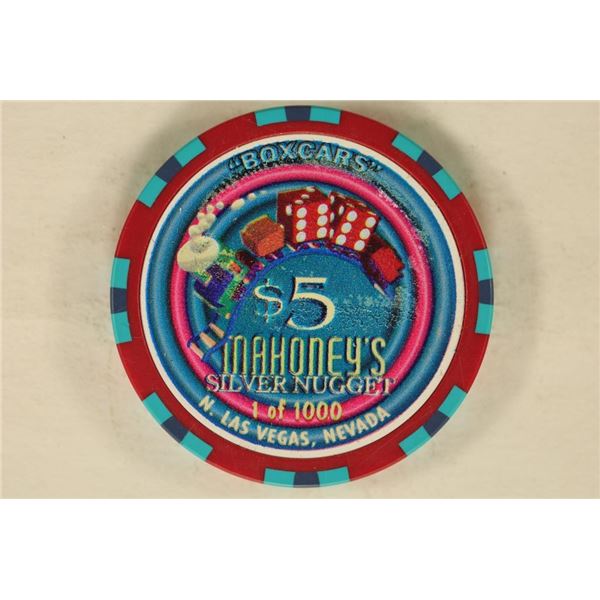 $5 MAHONEY'S SILVER NUGGET CASINO CHIP. LIMITED