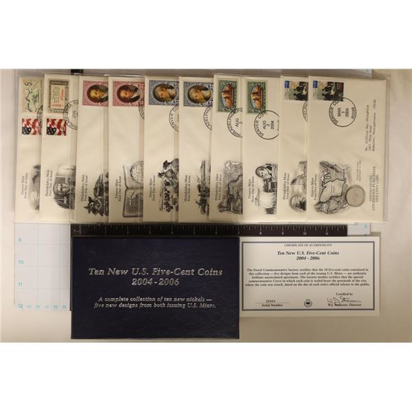 10-US FIVE CENT FDC'S COMPLETE COLLECTION OF