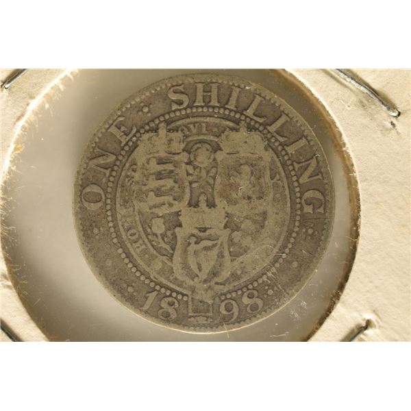 1898 GREAT BRITAIN SILVER 1 SHILLING .1682 OZ.