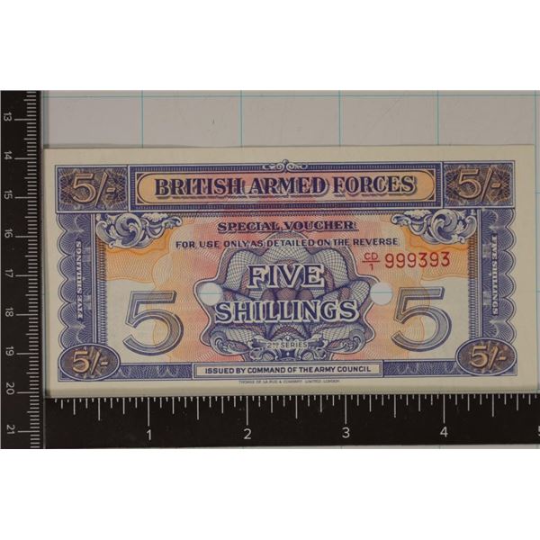 BRITISH ARMED FORCES 5 SHILLING 2ND SERIES