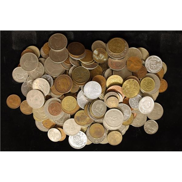 APPROX 2 POUNDS OF FOREIGN COINS, GOOD ASSORTMEMT