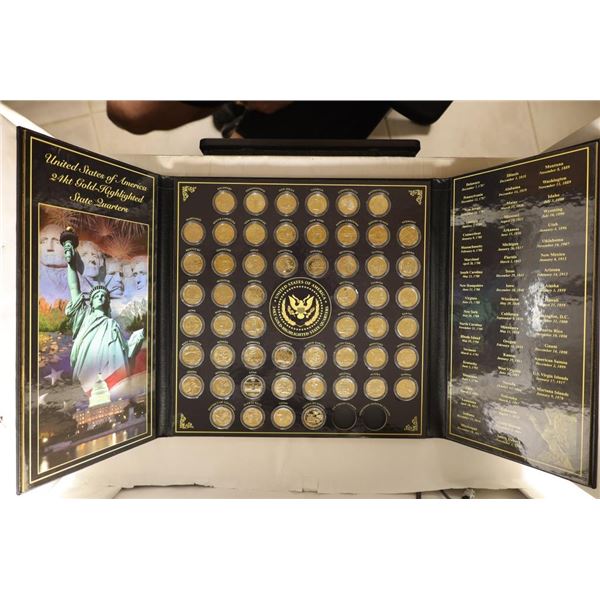 US 24KT GOLD HIGHLIGHTED STATE QUARTER SET