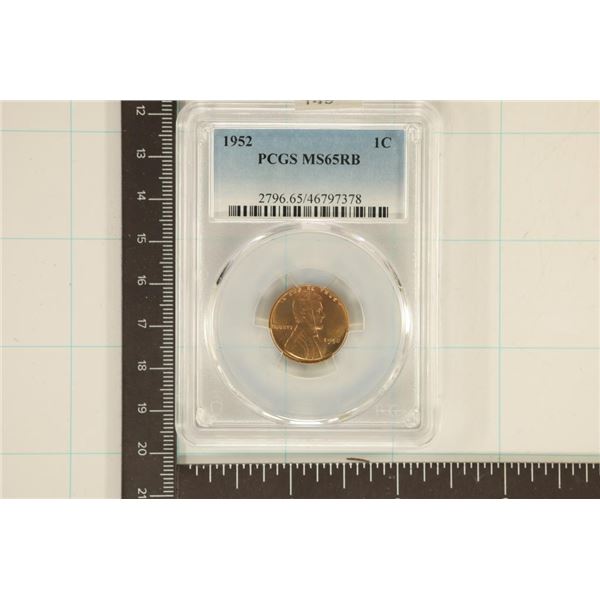 1952 LINCOLN WHEAT CENTS PCGS MS65RB