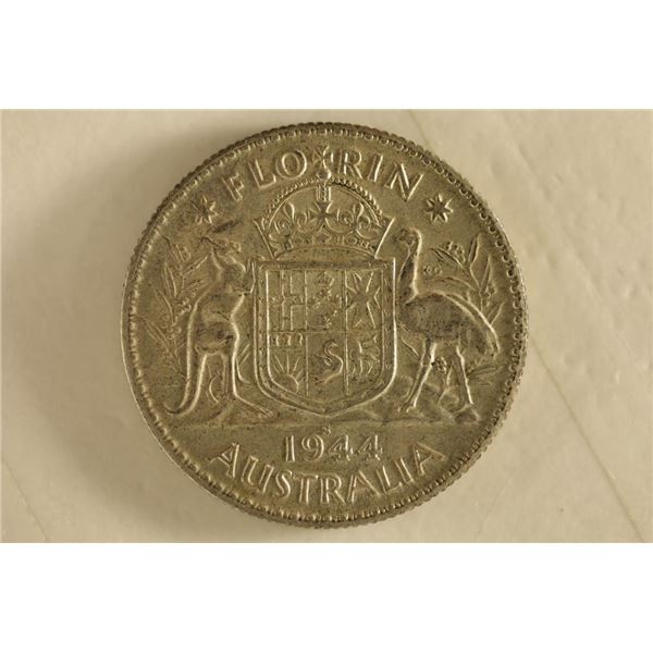 1944 AUSTRALIA SILVER FLORIN .3363 OZ. ASW