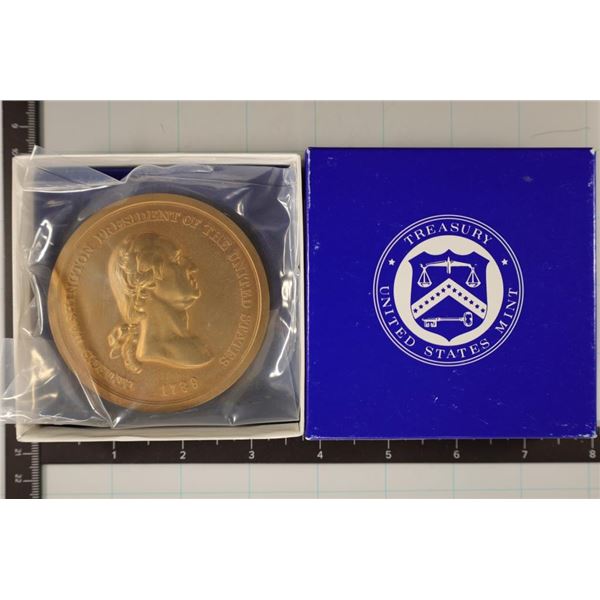 3" GEORGE WASHINGTON 8 OZ. BRONZE MEDAL