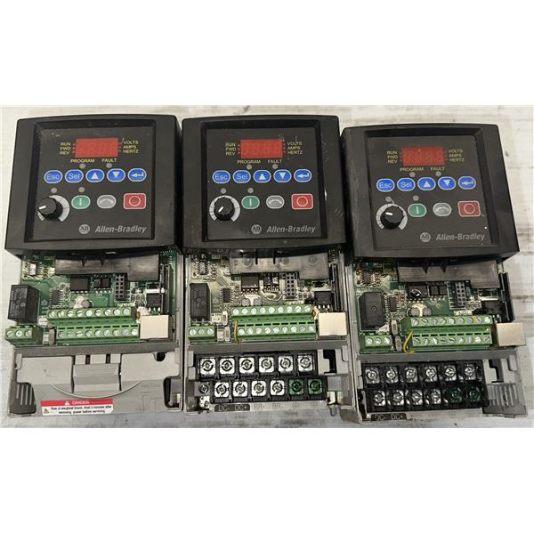 Lot of (3) Allen Bradley #22B-D010N104 PowerFlex Drives