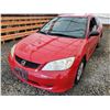 Image 7 : A3 --  2004 HONDA CIVIC DX , Red, 214544 KM   "NO RESERVE"