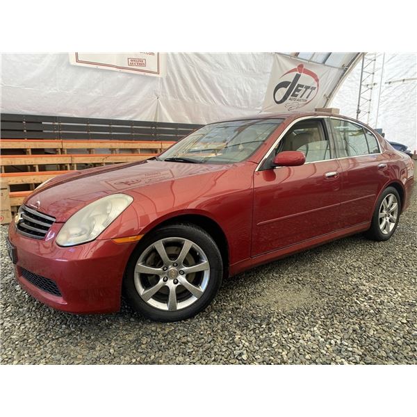 B6 --  2006 INFINITI G35 AWD, Red, 188901 KM