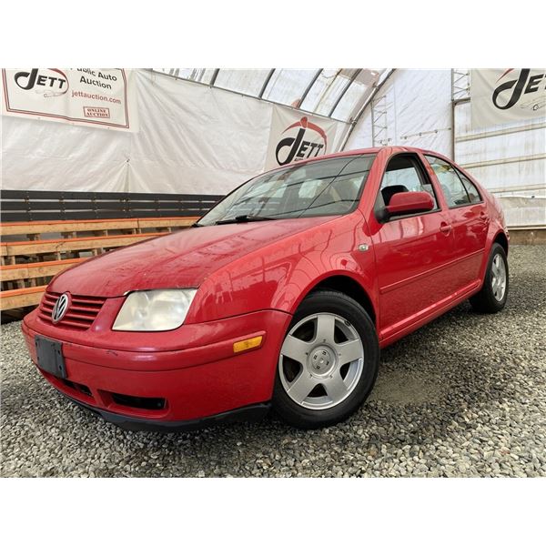 A12E --  2001 VW JETTA GLS , Red, 272709 KM