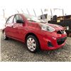 Image 8 : A2 --  2015 NISSAN MICRA HATCHBACK, RED, 29,652 KMS  "NO RESERVE"