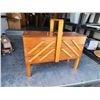 Image 1 : 805 -- VINTAGE HARDWOOD SEWING BOX/ STORAGE CONTAINER