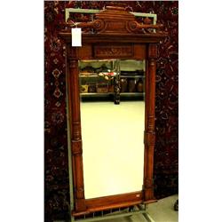 Beveled mirror with beautiful wooden frame- 63" H, 30-1/2" W (1)