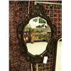 Image 1 : Beveled mirror with dark finish hand carved frame- 40" H, 28" W (1)