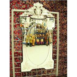 Venetian ornate mirror- 38" H, 19-1/2" W (1)