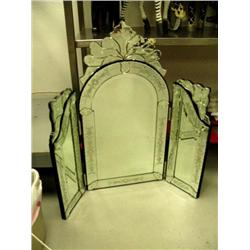 Venetian style ornate fireplace cover/mirror- 39-1/4" H, 41" W (1)