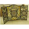 Image 1 : Beautiful ornate stained glass fireplace with bevel glass design- 26-1/4" H, 43" W (1)