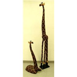 Pair of giraffes- standing one is 6' 8", seated one is 3' 2-1/2" (1)