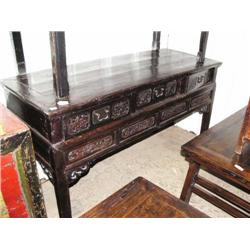 Dark sideboard with 3 drawers- 35-1/4" H, 24" D, 62" W (300)