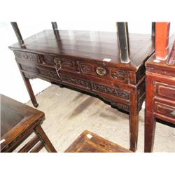 Carved flower designed sideboard- 33-1/2" H, 21-3/4" D, 59-1/2" W (300)