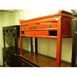 Red painted sideboard- 36" H, 19-1/2" D, 50-1/2" W (300)