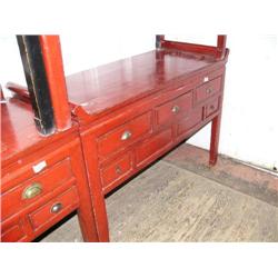 Red sideboard- 36-1/2" H, 22" D, 52-1/2" W (300)