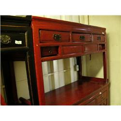 Red Chinese sideboard- 34-3/4" H, 22' D, 52-1/2" W (300)